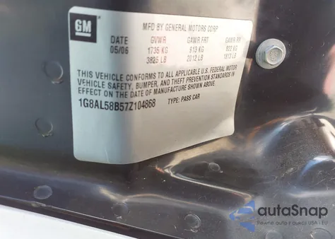 2007 Saturn Ion 3 from USA, damaged, VIN 1G8AL58B57Z104868